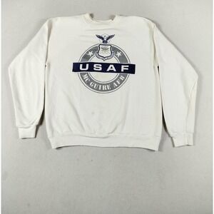 Vintage Artex Sweatshirt Mens‎ Large White USAF McGuire AFB Graphic Fleece USA